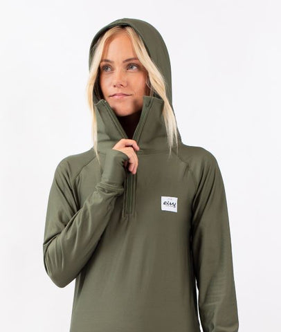 Eivy Icecold Zip Hood Top - Forest Green