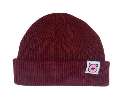 Powder Pig Reversible Beanie Red Wine