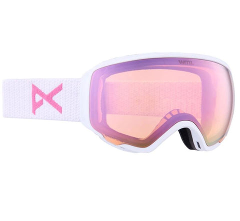 Anon WM1 Women's Goggles & MFI Face Mask & Spare Lens 2024 White / Perceive Cloudy Pink